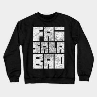 Faisalabad, Pakistan City Map Typography - Light Crewneck Sweatshirt